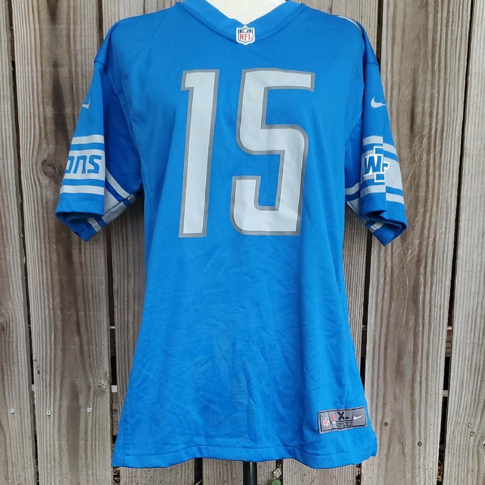 Nike Detroit Lions Golden Tate III Blue Jersey 15 NFL Football Womens XL